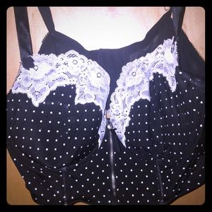 Cacique Lacy Polka-dotted Bra 46C